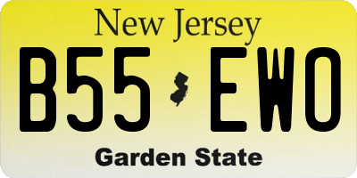 NJ license plate B55EWO