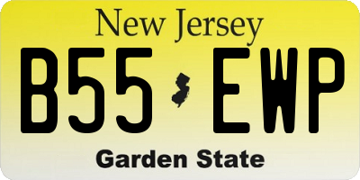 NJ license plate B55EWP