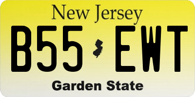 NJ license plate B55EWT
