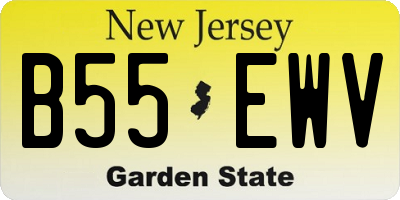 NJ license plate B55EWV