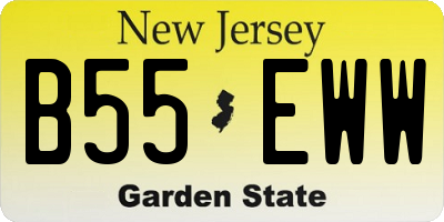 NJ license plate B55EWW