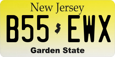 NJ license plate B55EWX