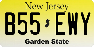 NJ license plate B55EWY