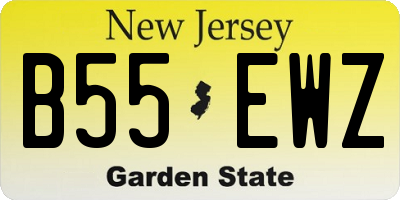 NJ license plate B55EWZ