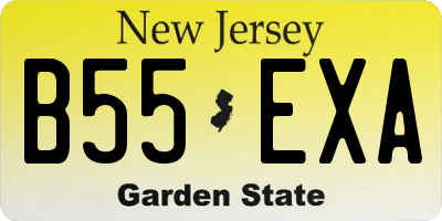 NJ license plate B55EXA
