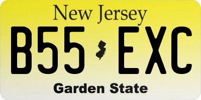 NJ license plate B55EXC