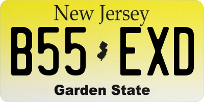 NJ license plate B55EXD