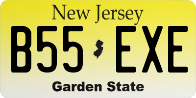 NJ license plate B55EXE