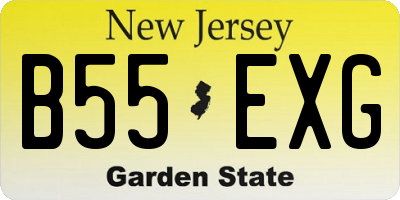 NJ license plate B55EXG