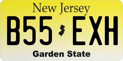 NJ license plate B55EXH