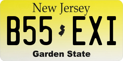 NJ license plate B55EXI
