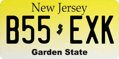 NJ license plate B55EXK