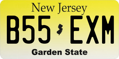 NJ license plate B55EXM