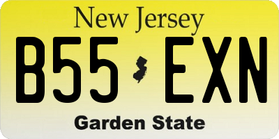 NJ license plate B55EXN
