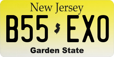 NJ license plate B55EXO