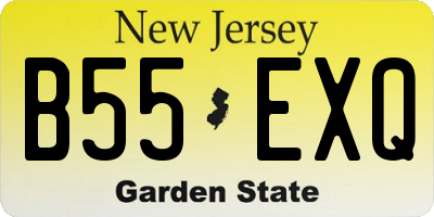 NJ license plate B55EXQ