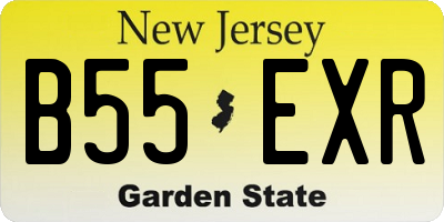 NJ license plate B55EXR