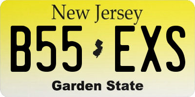 NJ license plate B55EXS