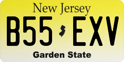NJ license plate B55EXV