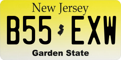 NJ license plate B55EXW