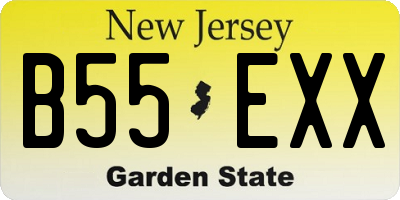 NJ license plate B55EXX