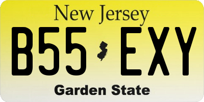 NJ license plate B55EXY