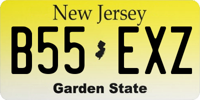 NJ license plate B55EXZ