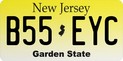 NJ license plate B55EYC
