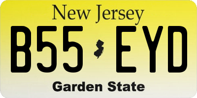 NJ license plate B55EYD