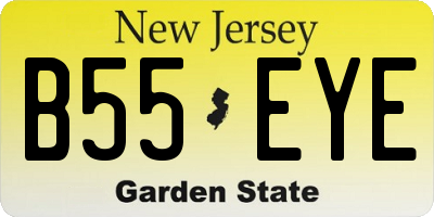 NJ license plate B55EYE