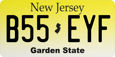 NJ license plate B55EYF