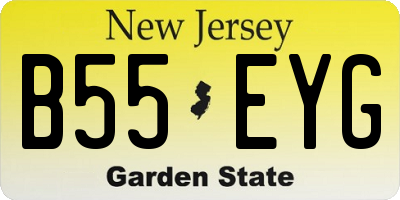 NJ license plate B55EYG