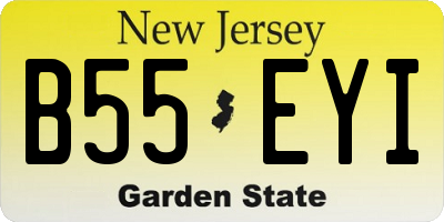 NJ license plate B55EYI