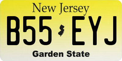 NJ license plate B55EYJ