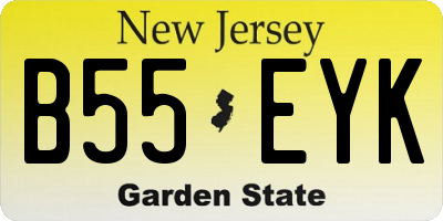 NJ license plate B55EYK