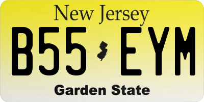 NJ license plate B55EYM