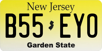 NJ license plate B55EYO