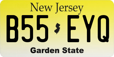 NJ license plate B55EYQ