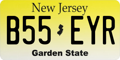 NJ license plate B55EYR