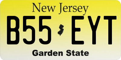 NJ license plate B55EYT