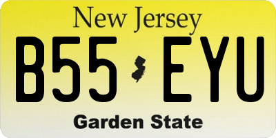 NJ license plate B55EYU