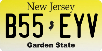 NJ license plate B55EYV