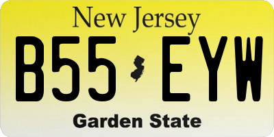 NJ license plate B55EYW