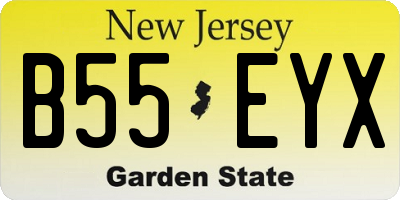 NJ license plate B55EYX
