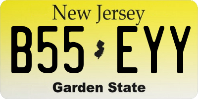 NJ license plate B55EYY