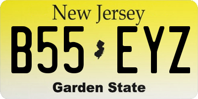 NJ license plate B55EYZ