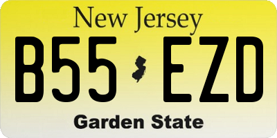 NJ license plate B55EZD