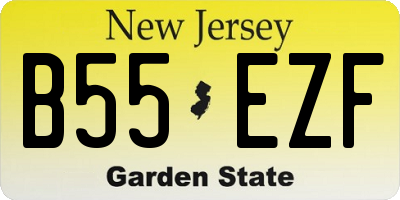 NJ license plate B55EZF