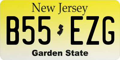 NJ license plate B55EZG
