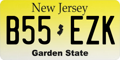 NJ license plate B55EZK